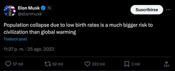 Elon Musk compartió en 2022