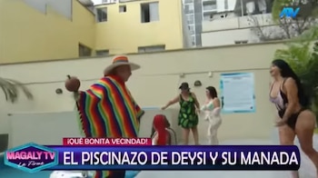 Deysi Araujo desafía a sus vecinos tras ganar juicio y organiza celebración en las áreas comunes. Captura: Magaly TV La Firme.