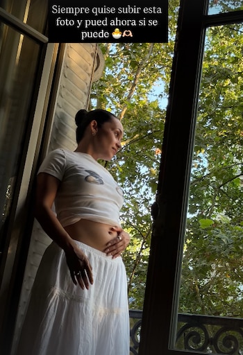 Melissa Robles y Pablo Preciado compartieron en sus historias de Instagram una fotografía del embarazo.