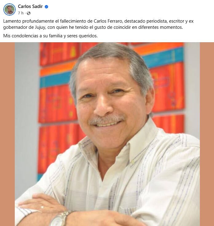 El comunicado de Carlos Sadir, actual gobernador de Jujuy