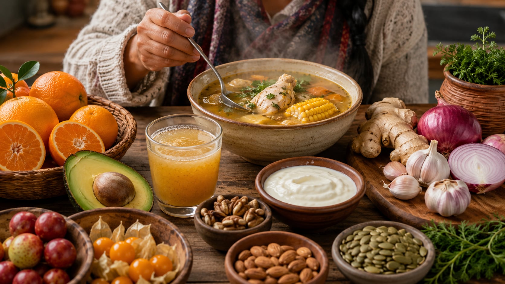 Las frutas y verduras aportan vitamina C en la gripe, pero no curan la infección ni reemplazan el tratamiento médico (Imagen Ilustrativa Infobae)