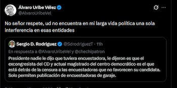 Álvaro Uribe - crédito @AlvaroUribeVel/X