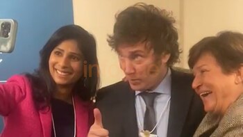 El Presidente Javier Milei junto