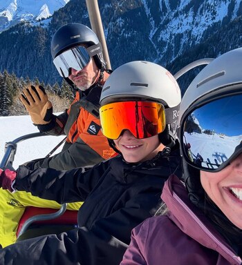 La selfie familiar arriba de