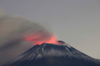 Actualmente, el volcán Popocatépetl se