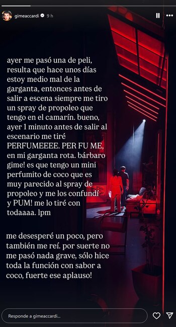 Gimena Accardi reveló que, pese