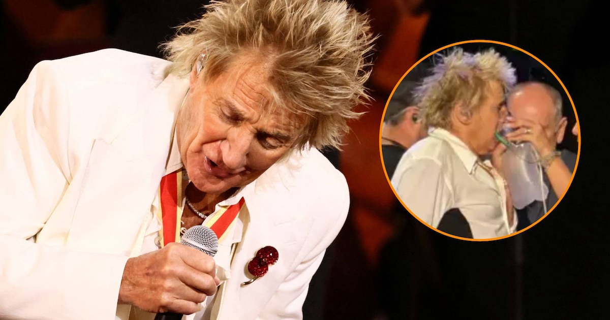 Rod Stewart almost fainted during a concert and needed oxygen to continue the show