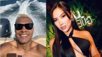 El futbolista y la creadora de contenido protagonizaron un momento picante y jocos cuando Teo realizaba la rifa de la camsieta de Messi junto con Nicolás Arrieta (Instagram: @teogutierrez_ y @aidavictoriam)