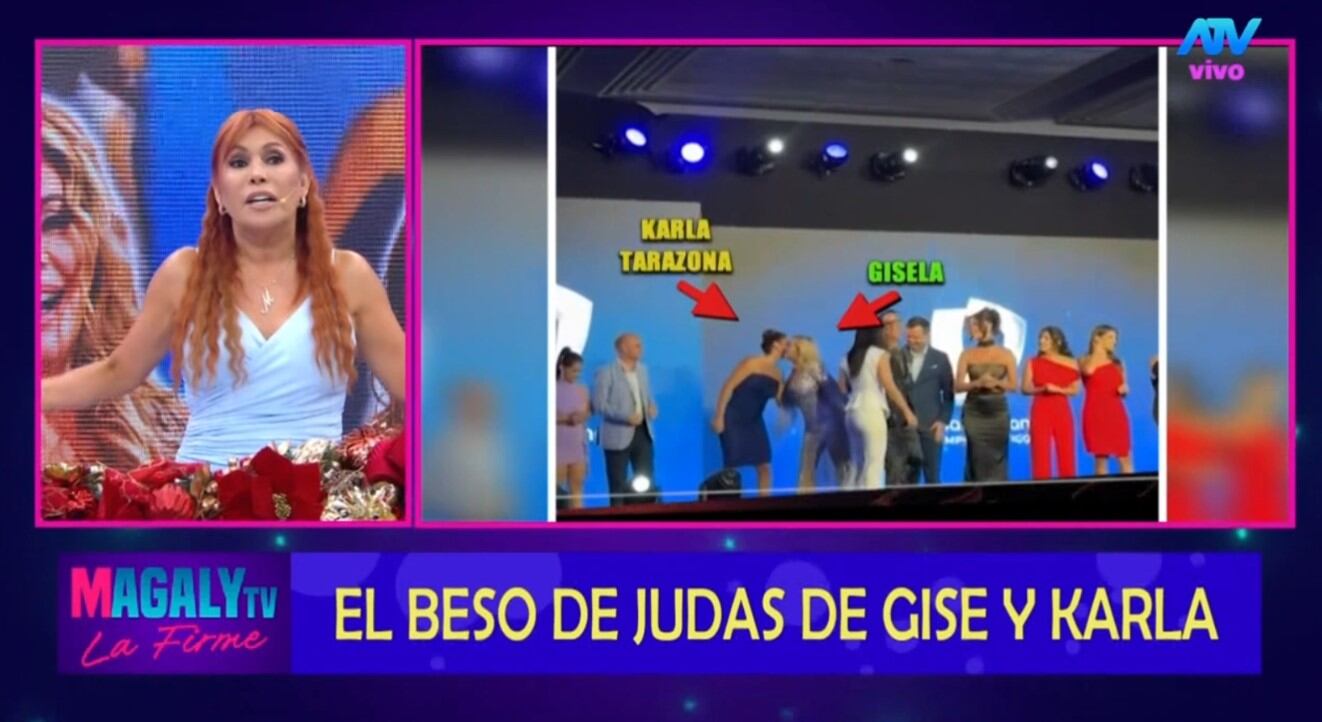 La conductora dijo que fue “el beso de Judas” y cuestionó los movimientos internos del canal. Infobae Perú / Captura TV - Magaly TV La Firme