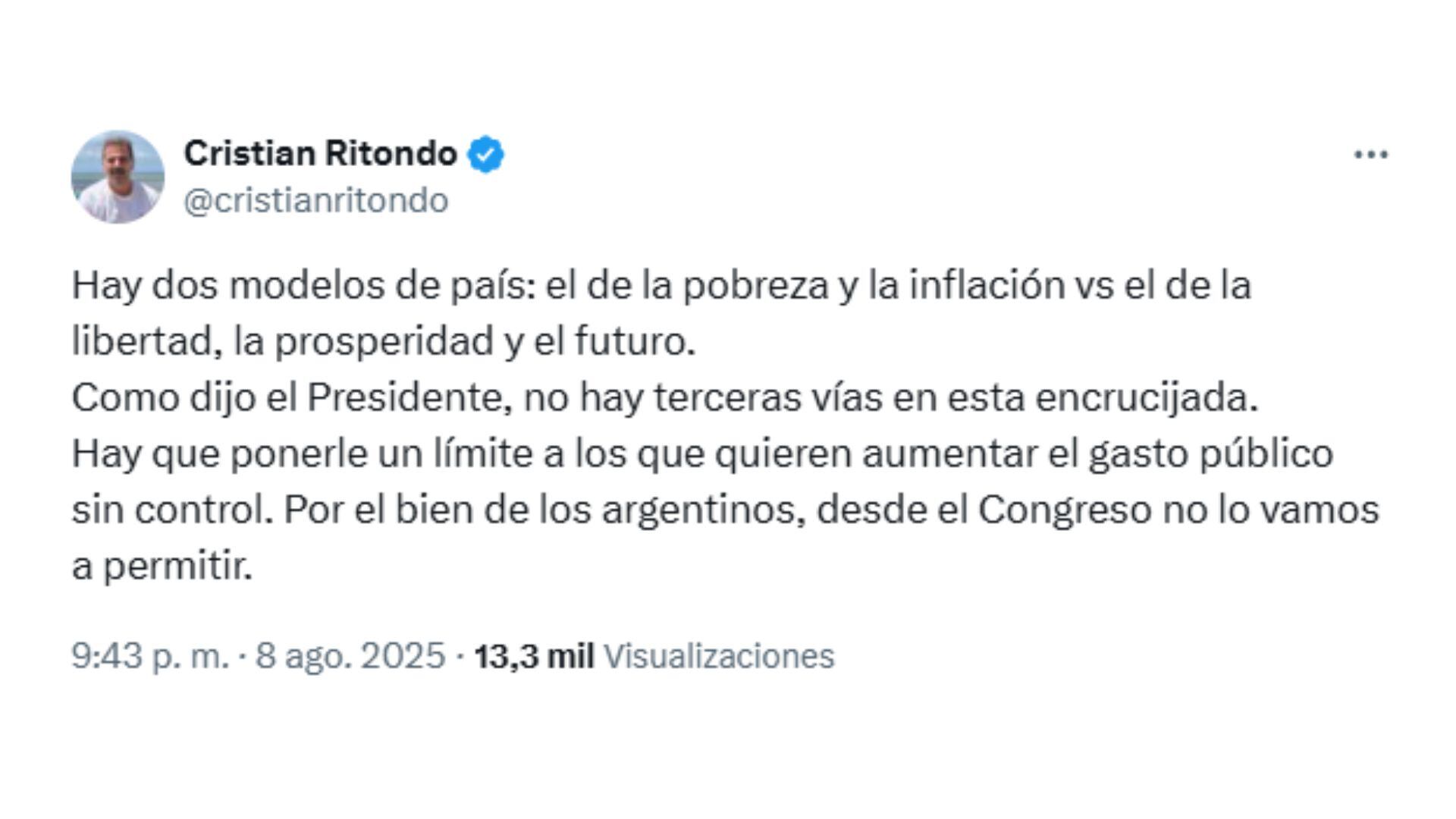 El titular del bloque PRO en Diputados respaldó el mensaje del presidente