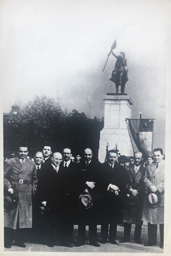 Perón en Chile frente a