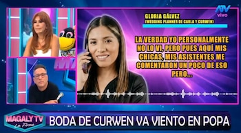 Wedding planner de Curwen ‘echa’ a la pareja: “La relación va bien donde yo sé” tras polémico ‘ampay’. Captura: Magaly TV La Firme.