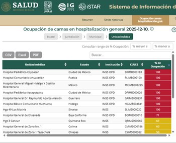La Red Infección Respiratoria Aguda Grave señala que hay al menos dos hospitales pediátricos con el 100% de ocupación (Red IRAG)