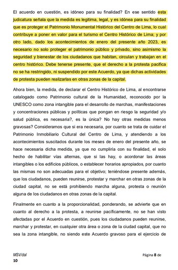 Argumentos del PJ para rechazar