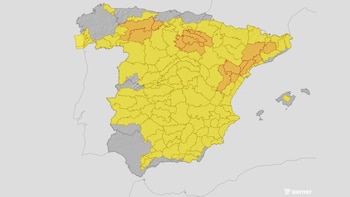 El mapa de avisos de la AEMET