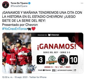Los Toros consiguieron su tercer