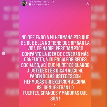 Juliana Calderón defendió a su