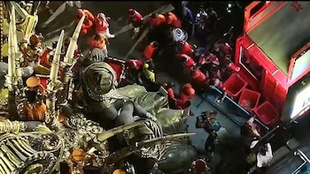 El momento del accidente con