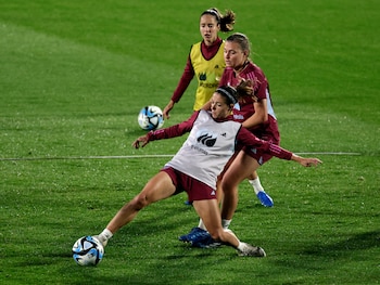 Bonmatí en un entrenamiento con