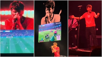Louis Tomlinson, exintegrante de One Direction, proyectó el partido de Inglaterra vs. México en pleno concierto