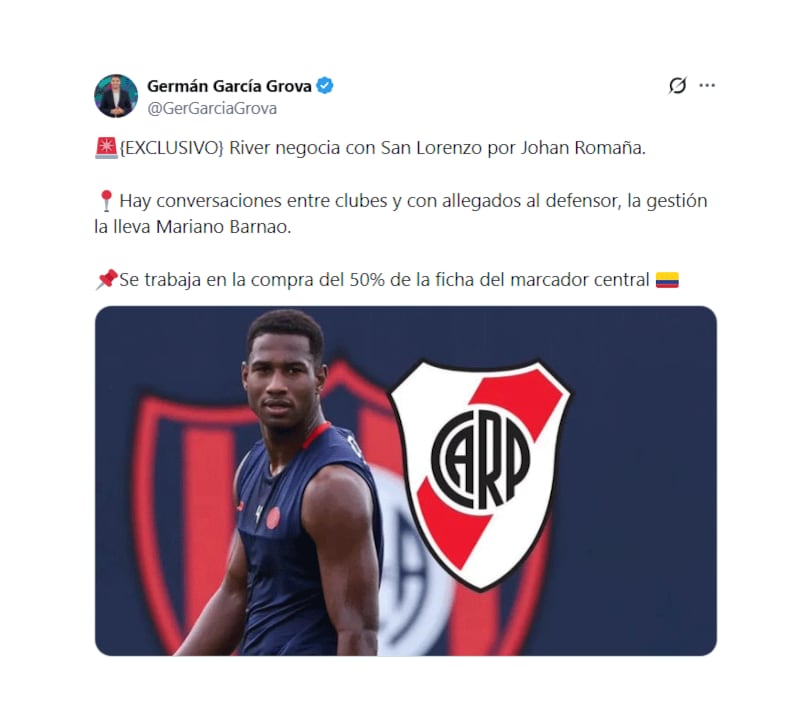 River negocia por Romaña