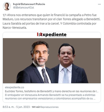 Ingrid Betancourt reaccionó a polémicos