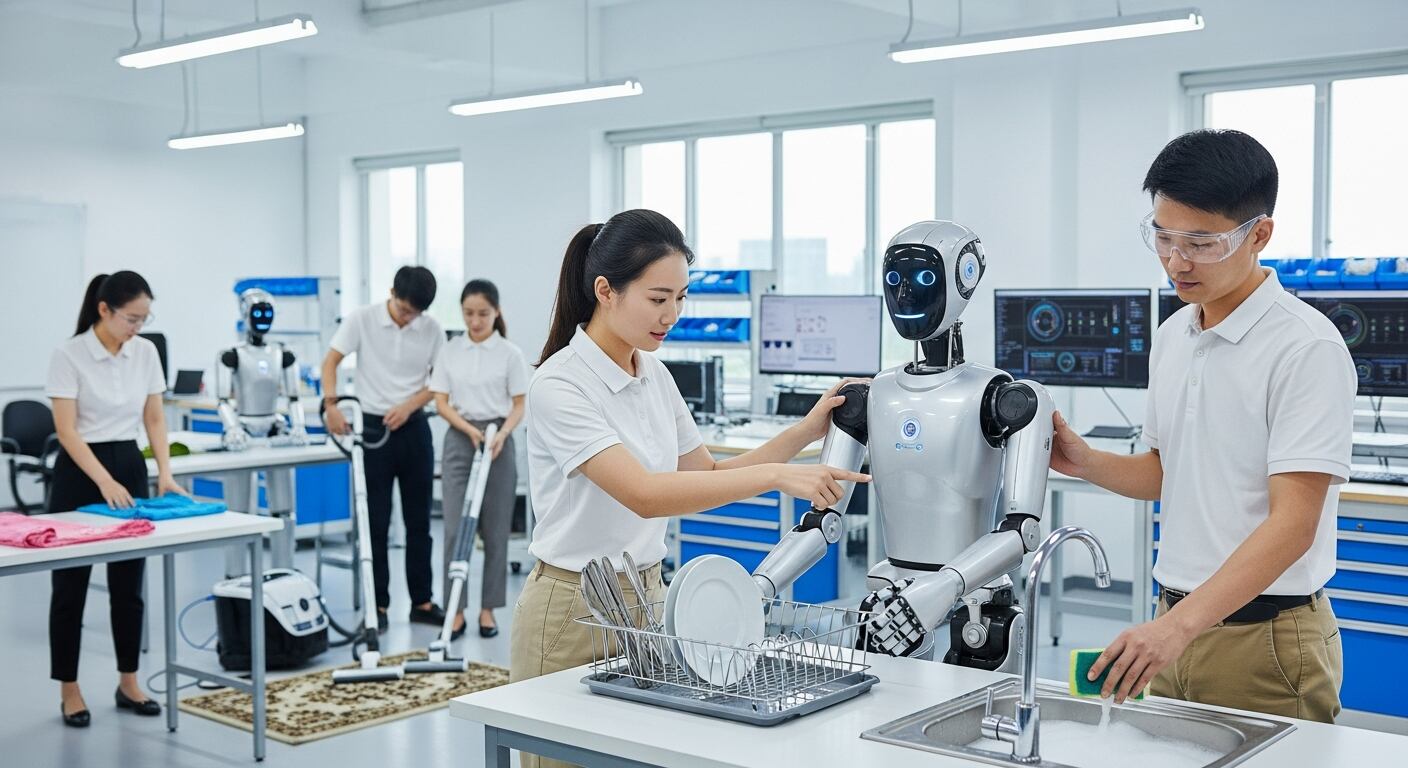 Los laboratorios reproducen escenarios reales, como viviendas y talleres, para que los robots practiquen acciones cotidianas. (Imagen Ilustrativa Infobae)