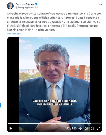 Enrique Gómez se despachó contra
