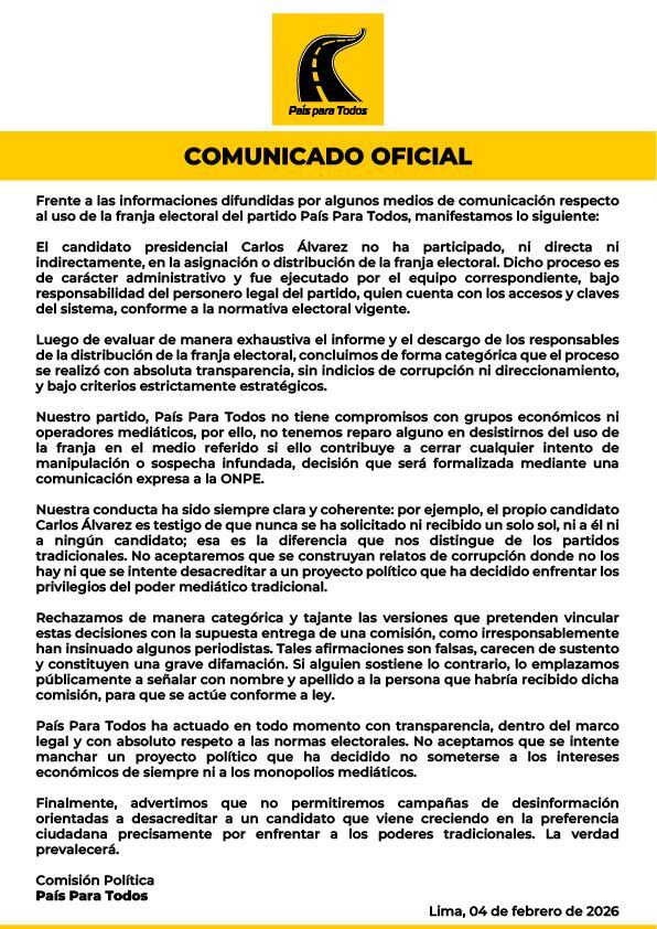 Foto: País para Todos / Facebook