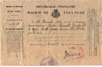 La partida nacimiento de Carlos