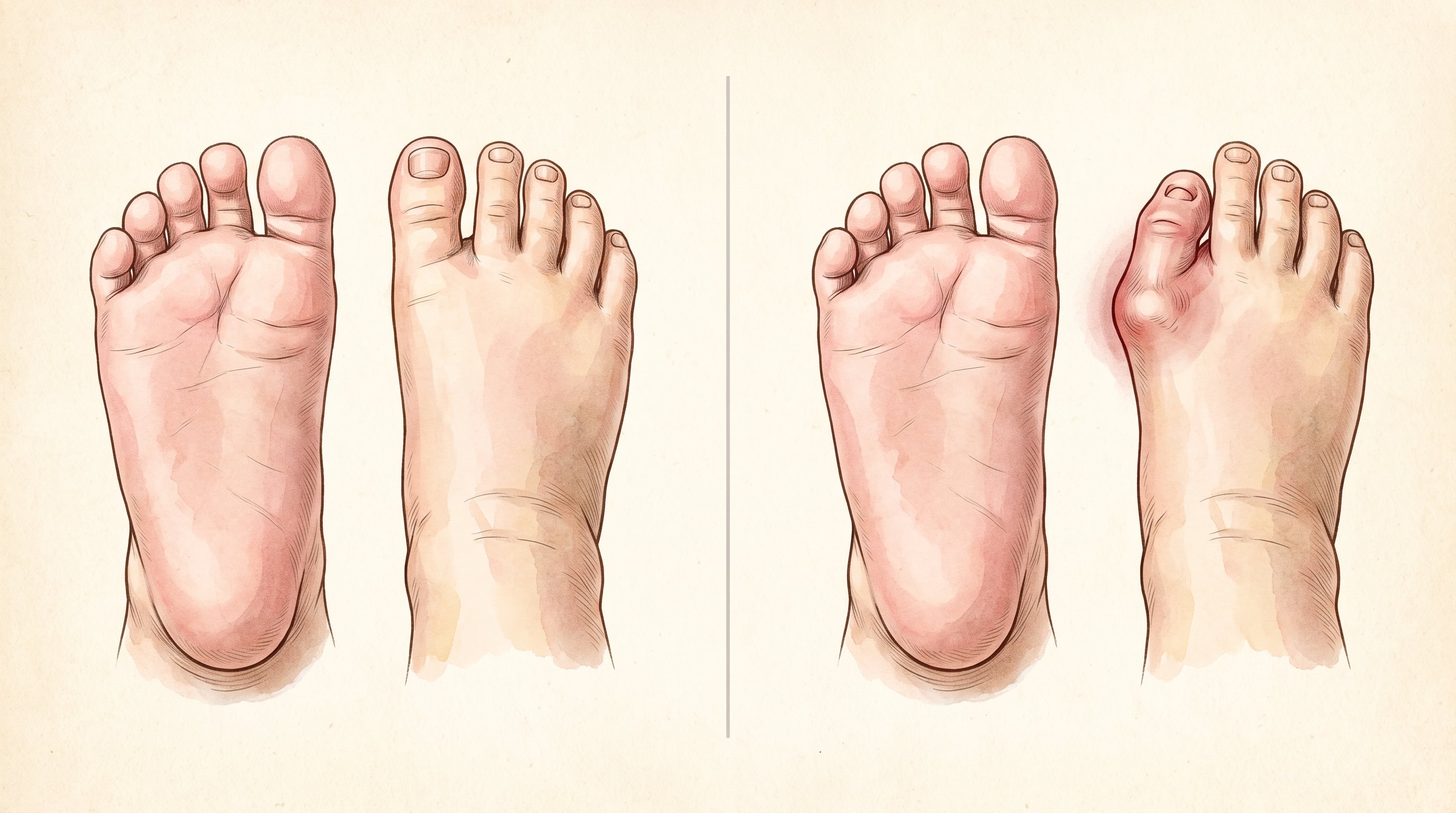La imagen de la derecha representa el pie de un niño con fibrodisplasia osificante progresiva, un trastorno genético que convierte músculos, tendones y ligamentos en hueso de forma irreversible (Imagen Ilustrativa Infobae)