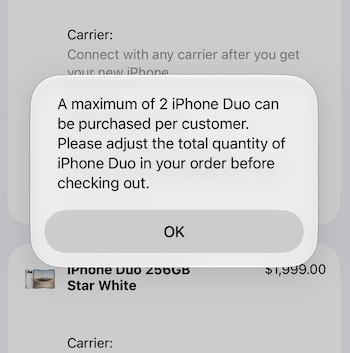 Apple permite comprar dos iPhone Duo por usuario ante la alta demanda del teléfono plegable.