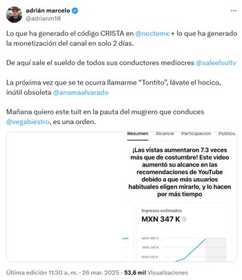 Adrián Marcelo arremetió contra las