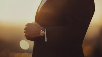 Boda sofisticada, traje de gala, reloj de lujo, elegancia masculina, estilo clásico, matrimonio perfecto, detalles de lujo, ocasión especial - (Imagen Ilustrativa Infobae)