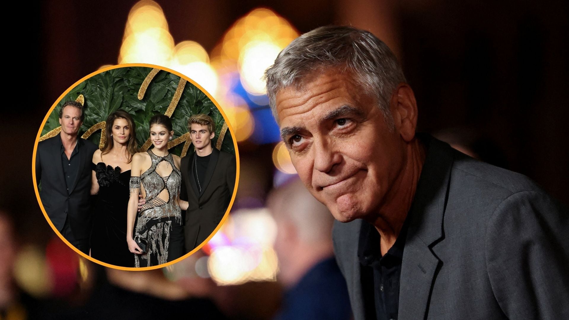 George Clooney y su esposa, Amal, acompañan a los padres de Presley Gerber desde que conocieron la noticia de su fallecimiento en septiembre (Composición AFP/REUTERS)