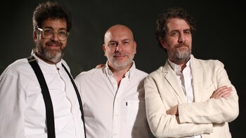 Maximiliano Fernández, Sergio Marino y Sebastián Fernández, autores del libro (Ian Pojomovsky)