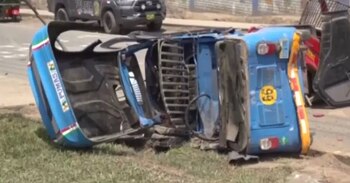 Accidente en Mi Perú: camión
