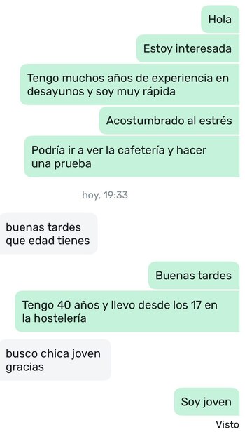 Captura de la conversación publicada