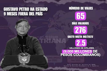 El representante Julio César Triana reveló que el presidente suma 65 viajes al extranjero, sin incluir el costo del combustible del avión presidencial - crédito @TrianaCongreso/X