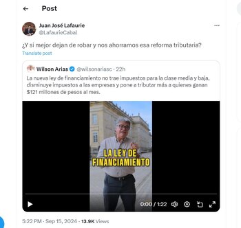 Juan José Lafaurie cuestiona la