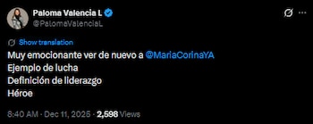 Paloma Valencia mostró admiración por