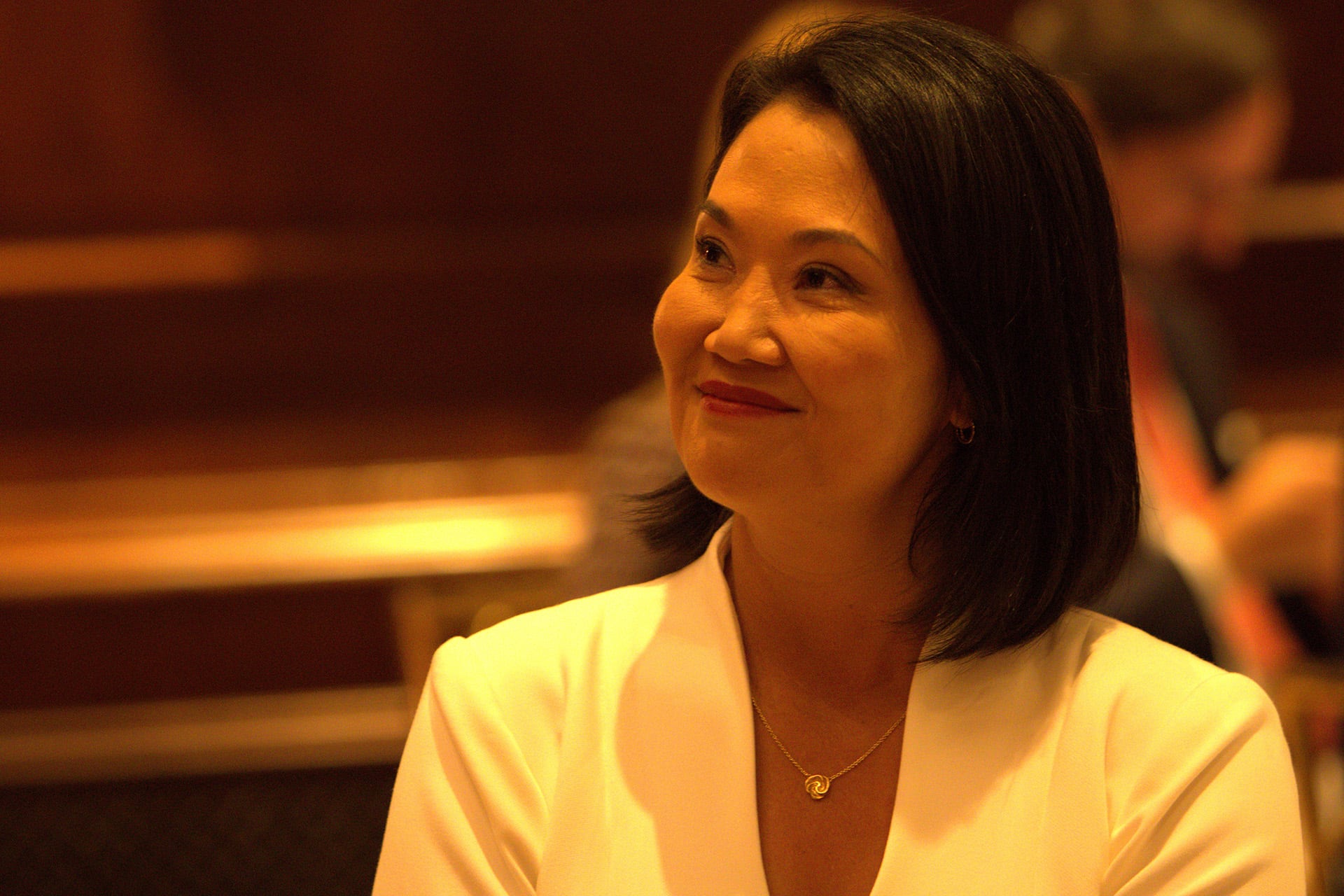 Keiko Fujimori, presidenta del Perú, durante la cena organizada por The Adam Smith Center, (New York, Estados Unidos)