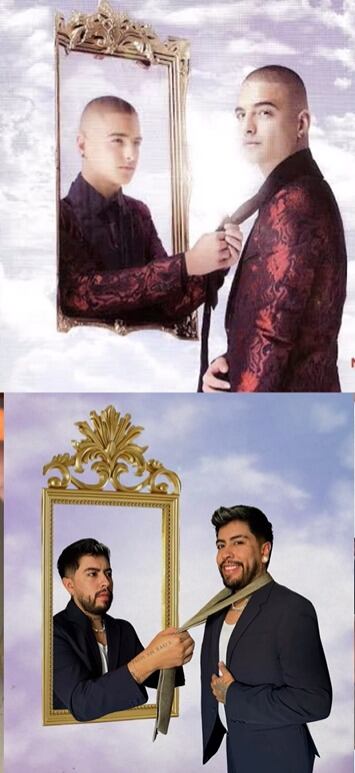 Esta fue la foto que Juanda recreó del álbum de Maluma y por la que le contestó el cantante - crédito @juandam___/IG