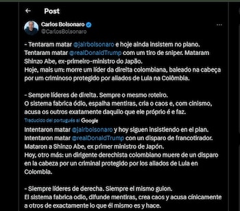 Carlos Bolsonaro afirmó que el