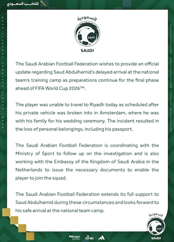 Saud Abdulhamid participó en el Mundial 2022 con Arabia Saudita
