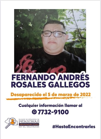 Fernando Andrés Rosales Gallegos permanece desaparecido desde el 5 de marzo de 2022 (Cortesía).