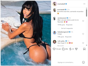 Verónica Lozano reaccionó a la foto de Marixa Balli con el comentario “Mari, ese pan dulce y aún no es Navidad” y concentró la atención en Instagram