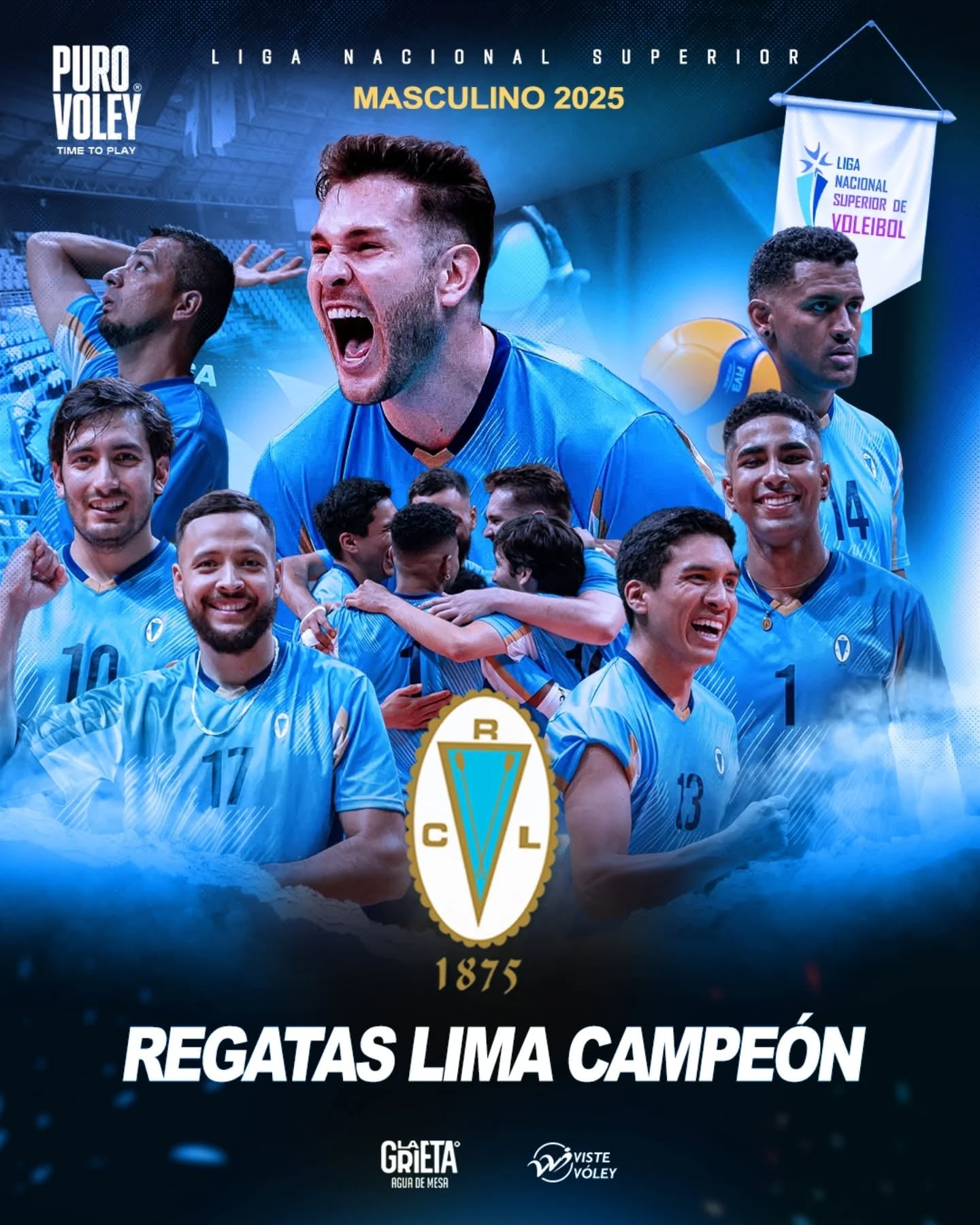 Regatas Lima venció en ambos partidos finales a Von Newman por 3-0. Crédito: Puro Vóley.