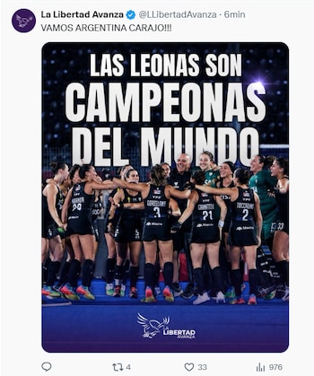 El partido de lidera el presidente Javier Milei también expresó su alegría