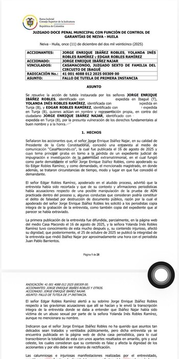 La reciente decisión del Juzgado Doce Penal Municipal con función de control de garantías de Neiva ha marcado un precedente en la protección de los derechos fundamentales al buen nombre y la honra en el contexto de publicaciones periodísticas digitales en la República de Colombia - crédito redes sociales